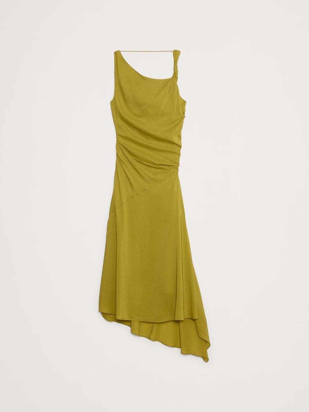 Asymmetrical Slip Dress - Olive